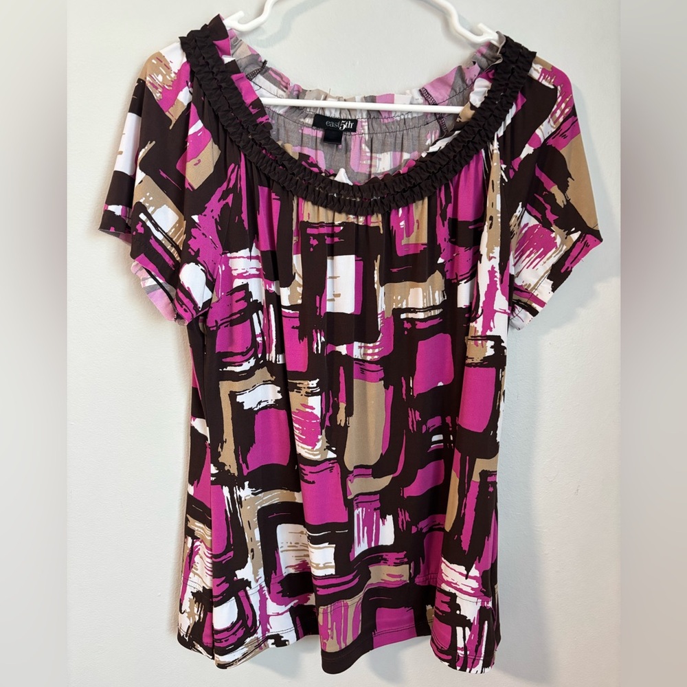 Multicolor Geometric Square East 5th Top
